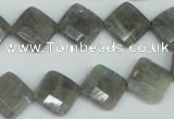 CLB181 15.5 inches 12*12mm faceted diamond labradorite beads