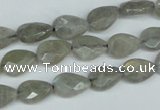 CLB183 15.5 inches 8*12mm faceted flat teardrop labradorite beads