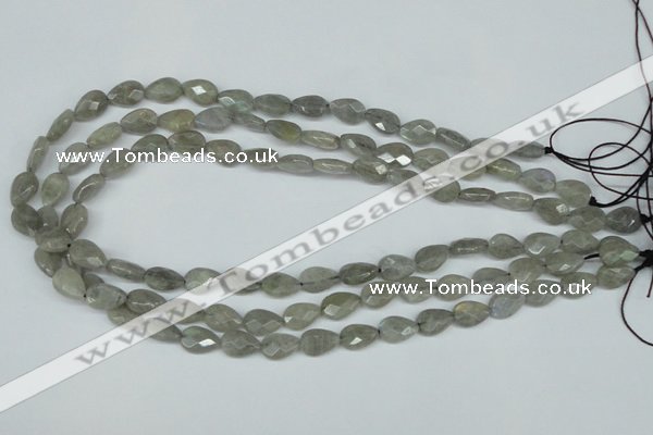 CLB183 15.5 inches 8*12mm faceted flat teardrop labradorite beads