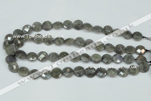 CLB192 15.5 inches 16mm faceted coin labradorite gemstone beads