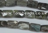 CLB195 15.5 inches 8*12mm faceted rectangle labradorite beads