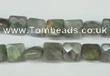 CLB198 15.5 inches 8*8mm faceted square labradorite beads