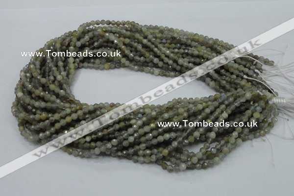 CLB20 15.5 inches 4mm faceted round labradorite gemstone beads