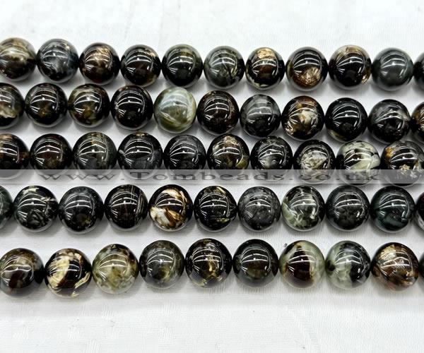 CLB2005 15 inches 14mm round black lepidolite gemstone beads