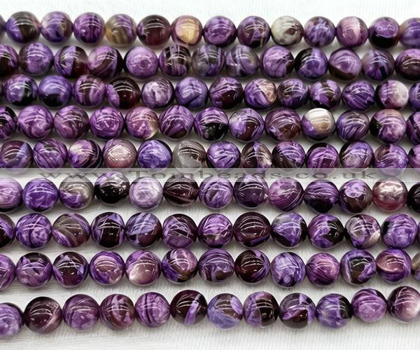CLB2020 15 inches 6mm round purple lepidolite gemstone beads