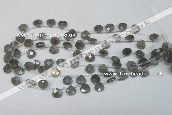 CLB203 Top-drilled 8*8mm briolette labradorite gemstone beads