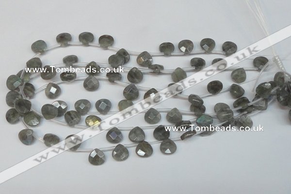 CLB204 Top-drilled 10*10mm briolette labradorite gemstone beads