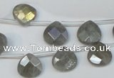 CLB205 Top-drilled 12*12mm briolette labradorite gemstone beads