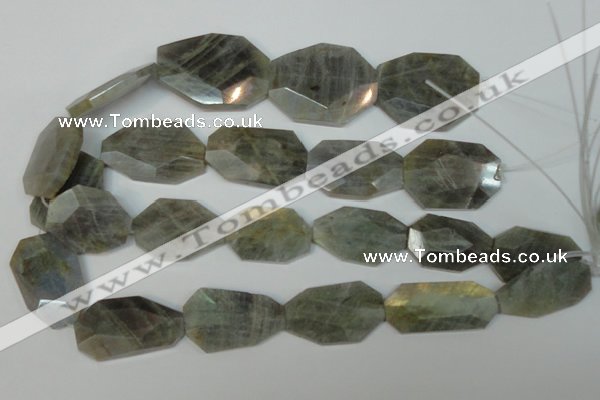 CLB207 15.5 inches 20-30mm*30-38mm faceted freeform labradorite beads