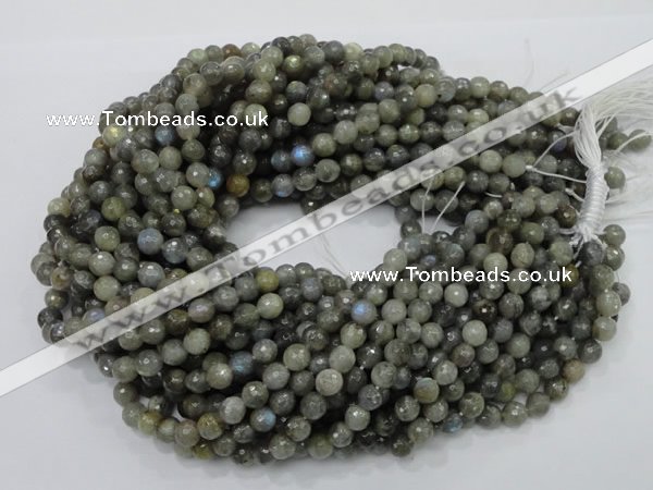 CLB22 15.5 inches 8mm faceted round labradorite gemstone beads