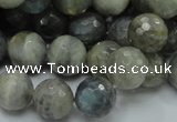 CLB24 15.5 inches 12mm faceted round labradorite gemstone beads