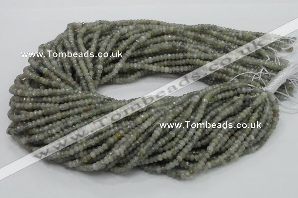 CLB27 15.5 inches 3*4mm faceted rondelle labradorite gemstone beads