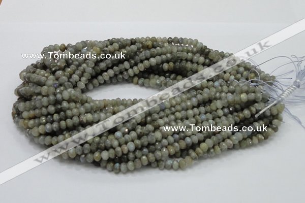 CLB28 15.5 inches 4*6mm faceted rondelle labradorite gemstone beads