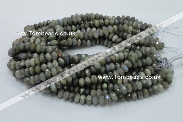 CLB30 15.5 inches 6*10mm faceted rondelle labradorite gemstone beads