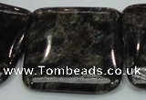 CLB308 15.5 inches 35*35mm square black labradorite gemstone beads