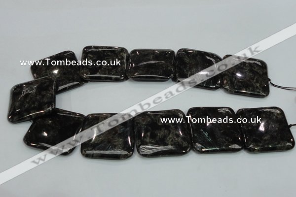 CLB308 15.5 inches 35*35mm square black labradorite gemstone beads