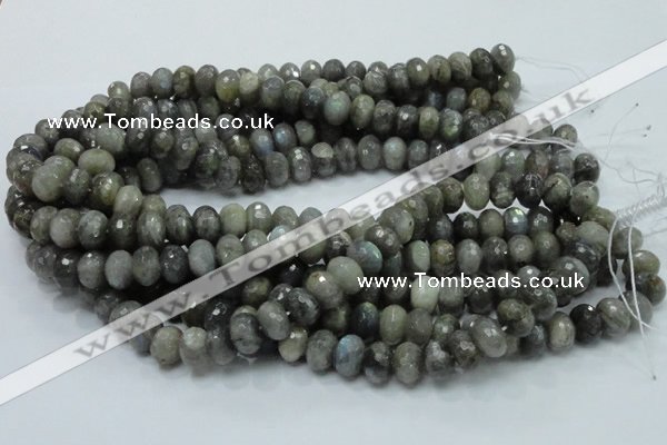 CLB31 15.5 inches 8*12mm faceted rondelle labradorite gemstone beads