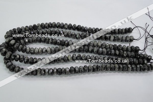 CLB321 15.5 inches 5*10mm faceted rondelle black labradorite beads