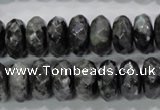 CLB323 15.5 inches 7*14mm faceted rondelle black labradorite beads