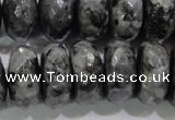 CLB324 15.5 inches 12*20mm faceted rondelle black labradorite beads