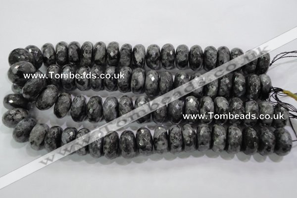 CLB324 15.5 inches 12*20mm faceted rondelle black labradorite beads