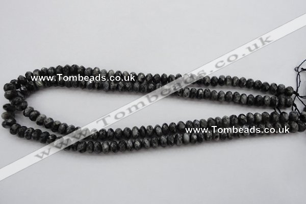 CLB330 15.5 inches 5*8mm faceted rondelle black labradorite beads