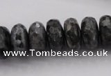 CLB331 15.5 inches 8*16mm faceted rondelle black labradorite beads