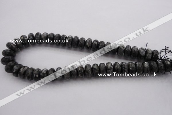 CLB331 15.5 inches 8*16mm faceted rondelle black labradorite beads