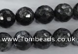 CLB363 15.5 inches 12mm faceted round black labradorite beads wholesale