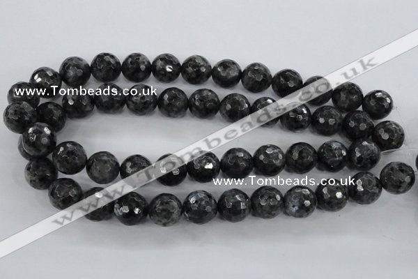 CLB363 15.5 inches 12mm faceted round black labradorite beads wholesale