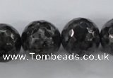 CLB366 15.5 inches 18mm faceted round black labradorite beads wholesale