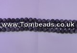 CLB371 15.5 inches 6mm round matte black labradorite beads