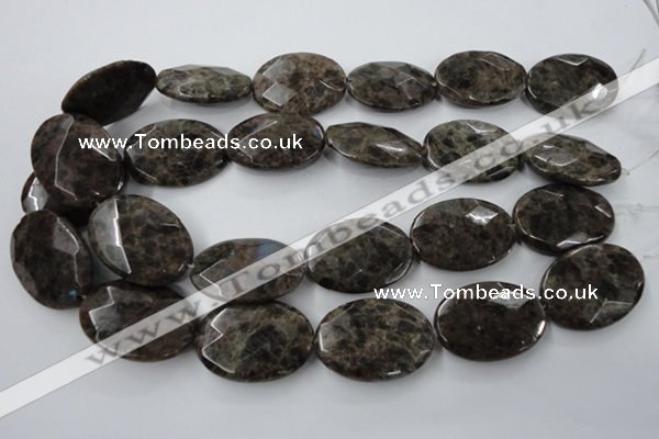 CLB403 15.5 inches 10mm faceted round grey labradorite beads