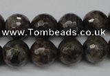 CLB404 15.5 inches 12mm faceted round grey labradorite beads