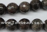 CLB405 15.5 inches 14mm faceted round grey labradorite beads