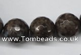 CLB407 15.5 inches 18mm faceted round grey labradorite beads