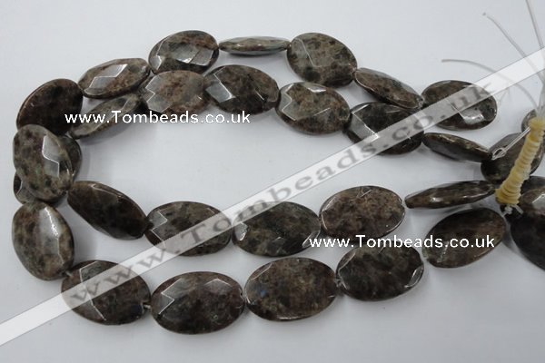 CLB416 15.5 inches 20*30mm faceted oval grey labradorite beads