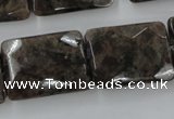 CLB425 15.5 inches 18*25mm faceted rectangle grey labradorite beads