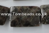 CLB426 15.5 inches 20*30mm faceted rectangle grey labradorite beads