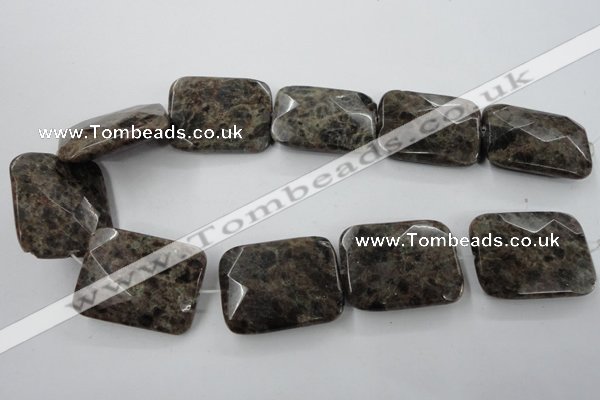 CLB428 15.5 inches 30*40mm faceted rectangle grey labradorite beads