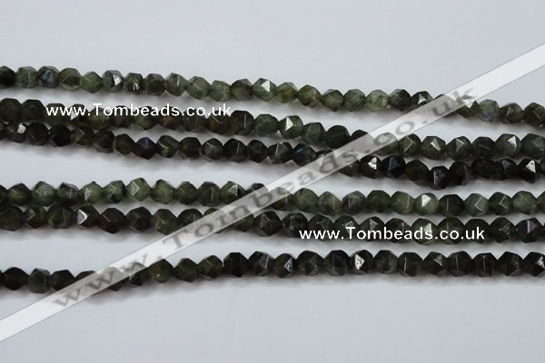 CLB451 15 inches 6mm faceted nuggets labradorite gemstone beads