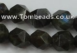 CLB454 15 inches 12mm faceted nuggets labradorite gemstone beads