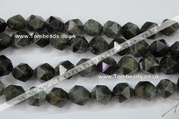 CLB457 15 inches 18mm faceted nuggets labradorite gemstone beads