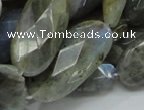 CLB47 15.5 inches 15*30mm faceted oval labradorite gemstone beads