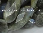 CLB47 15.5 inches 15*30mm faceted oval labradorite gemstone beads