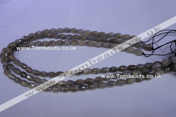 CLB501 15.5 inches 6*10mm faceted teardrop labradorite beads