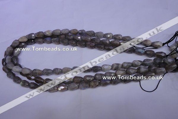 CLB502 15.5 inches 8*12mm faceted teardrop labradorite beads