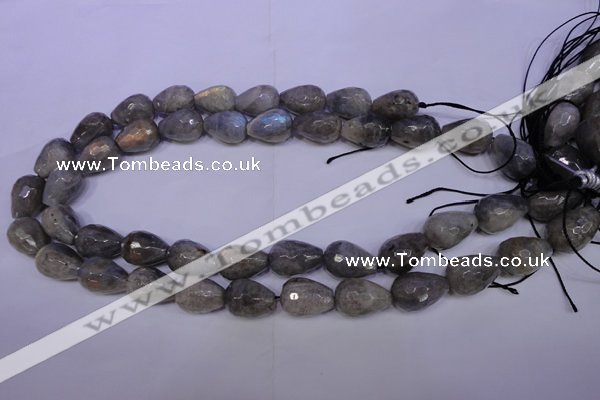 CLB504 15.5 inches 12*16mm faceted teardrop labradorite beads