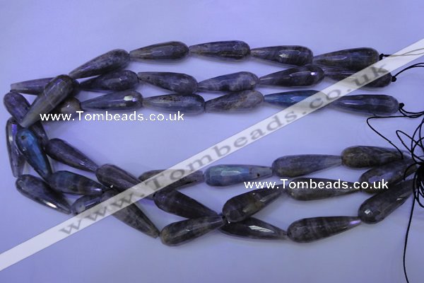 CLB507 15.5 inches 10*30mm faceted teardrop labradorite beads