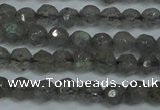 CLB510 15.5 inches 4mm faceted round labradorite gemstone beads